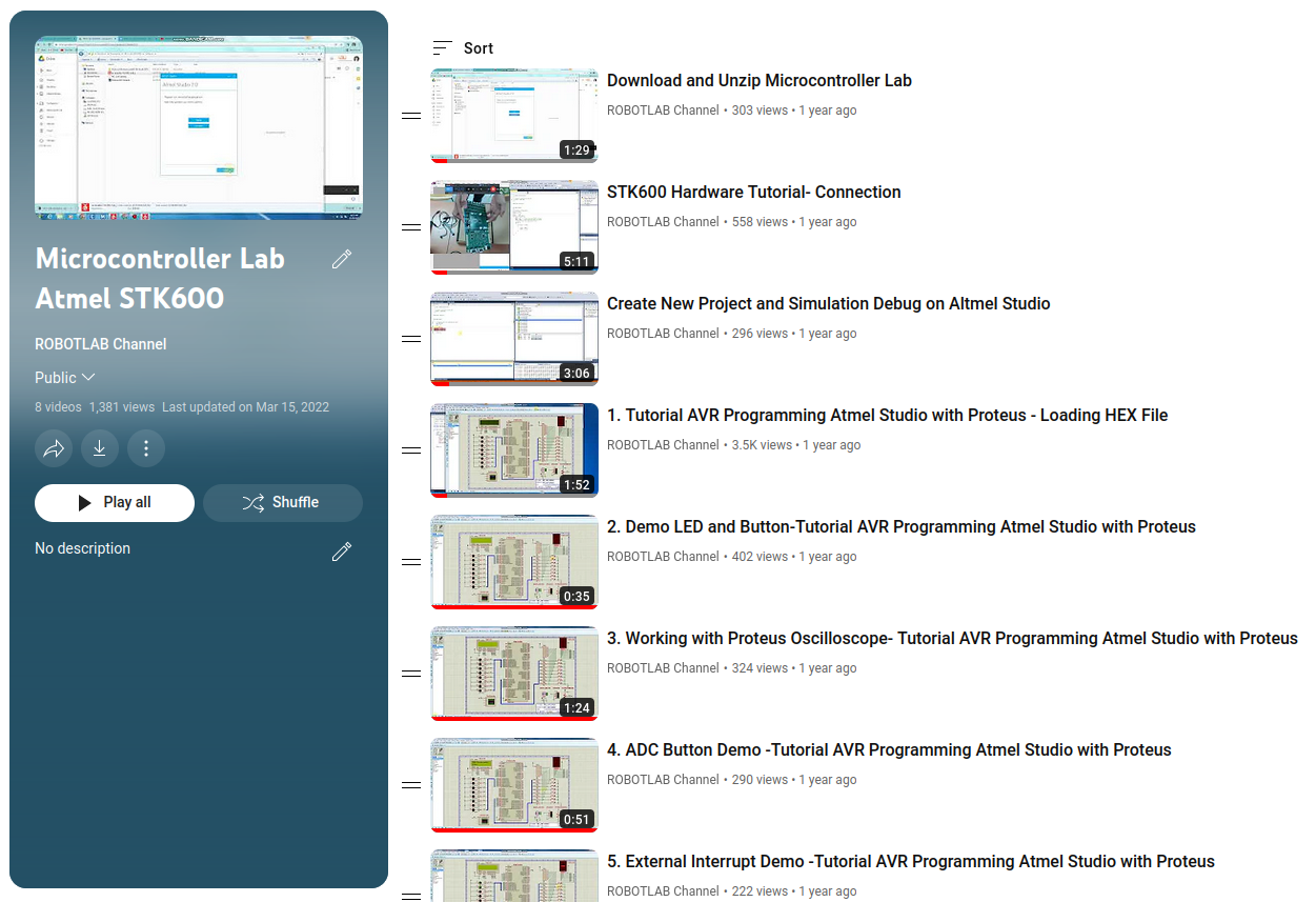 Youtube Microcontroller Lab Playlist